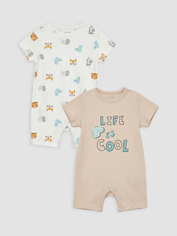 LCW baby Combinaison Bébé Garçon Imprimée Col Rond Lot de 2