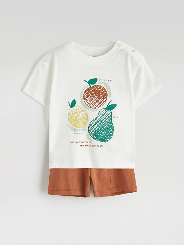 LCW baby Printed Baby Boy T-Shirt and Shorts