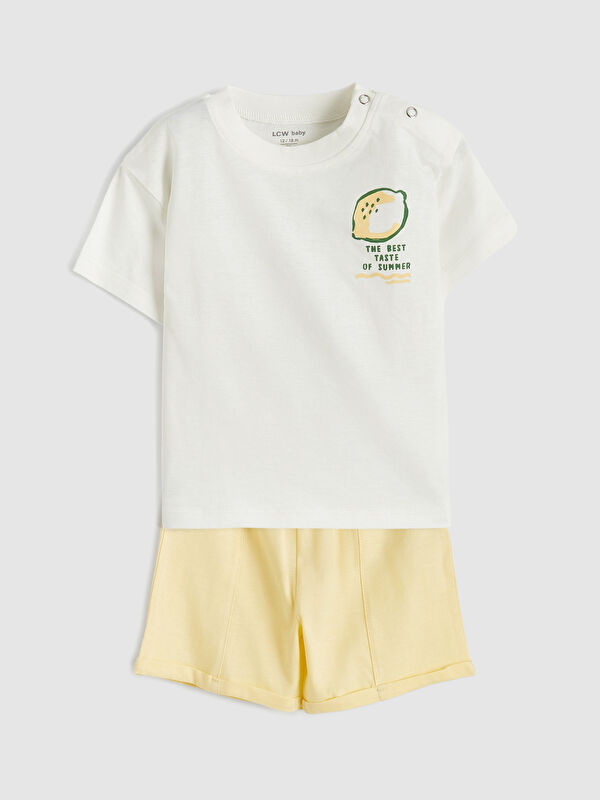 LCW baby T-shirt et short imprimés pour bébé garçon à col rond