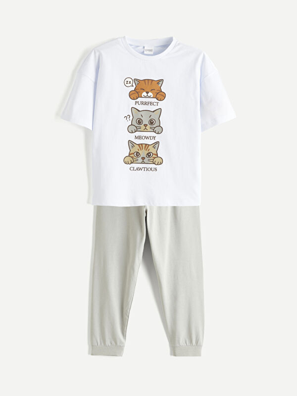 LC WAIKIKI Kız Çocuk Baskılı Pijama Takım
