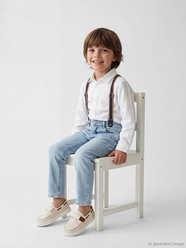 LCW Kids Askılı Erkek Çocuk Jean Pantolon