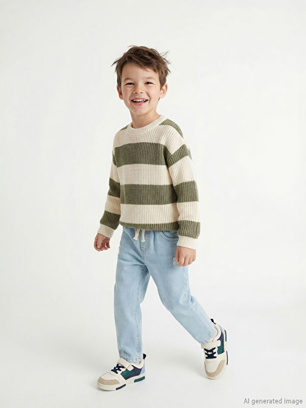 LCW Kids Beli Bağlamalı Erkek Çocuk Jean Pantolon