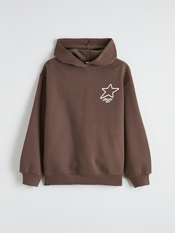 LCW Kids Hooded Printed Girls' Thick Sweatshirt