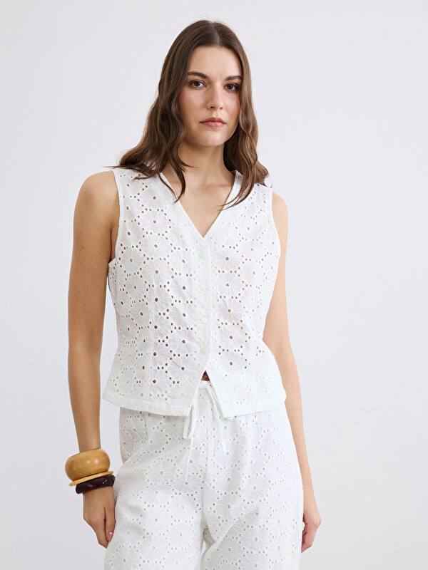 LCW Comfort Woman White Blouse
