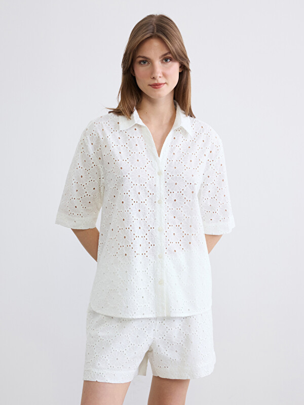 LCW Comfort Chemise Brodée Femme