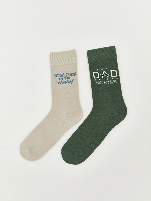 LCW ACCESSORIES Text Printed Men's Ankle Socks 2 Pack