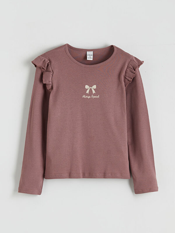 LCW Kids Crew Neck Printed Girls' T-Shirt