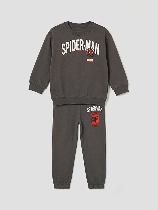 LCW Kids Spider-Man Printed Boys' Sweatshirt and Sweatpants Set