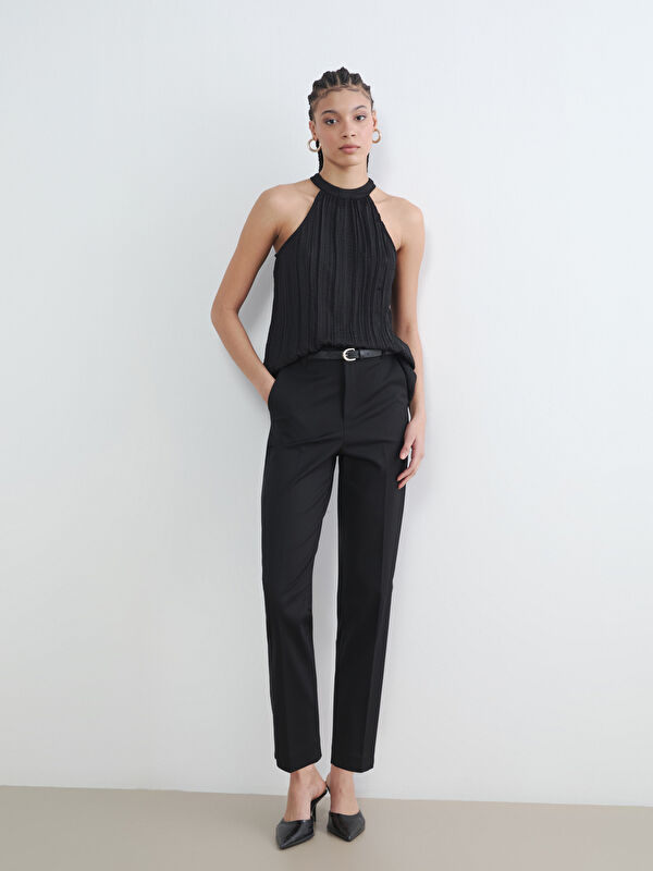 LCW Vision Belted Carrot Fit Women's Fabric Trousers