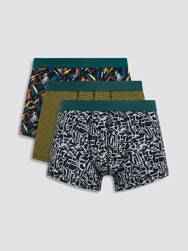 LC WAIKIKI Pamuklu Esnek Desenli Erkek Boxer 3'lü