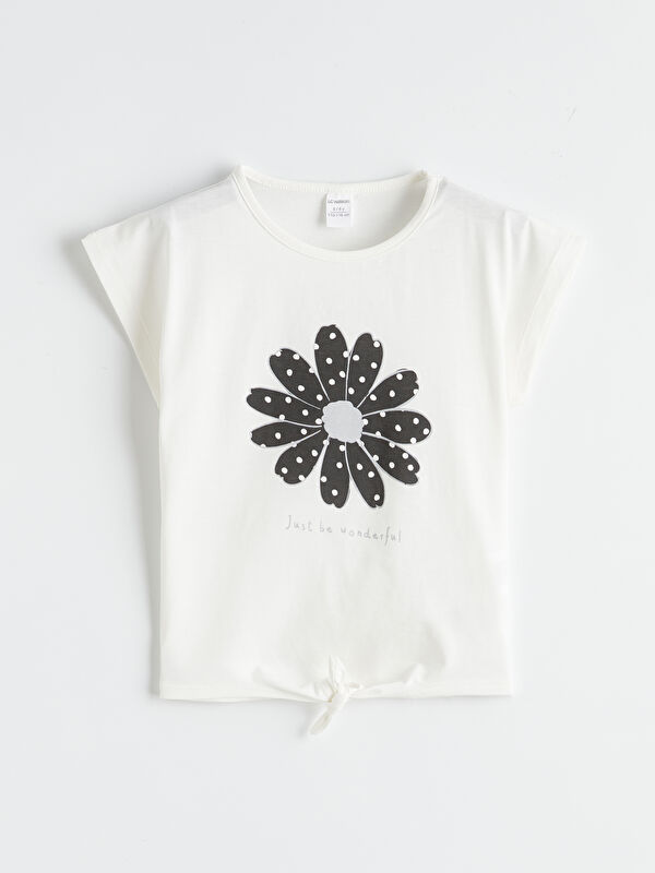 LCW Kids Girls' Printed Crewneck T-Shirt