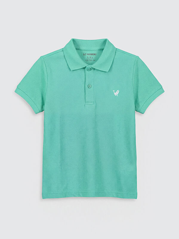 LCW Kids Polo Collar Embroidered Boys' T-Shirt