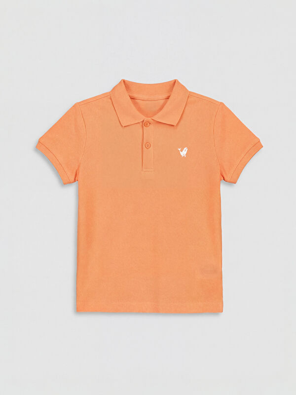 LCW Kids Polo Collar Embroidered Boys' T-Shirt