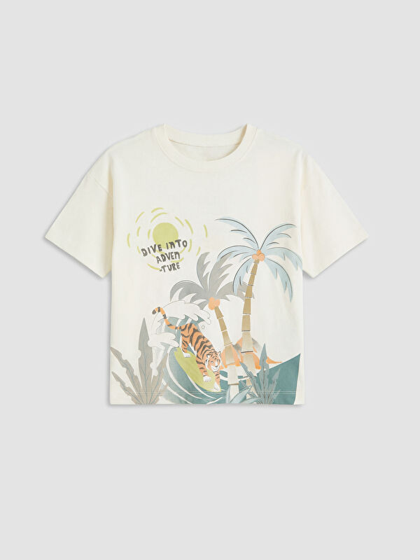 LCW Kids Crew Neck Printed Boys' T-Shirt