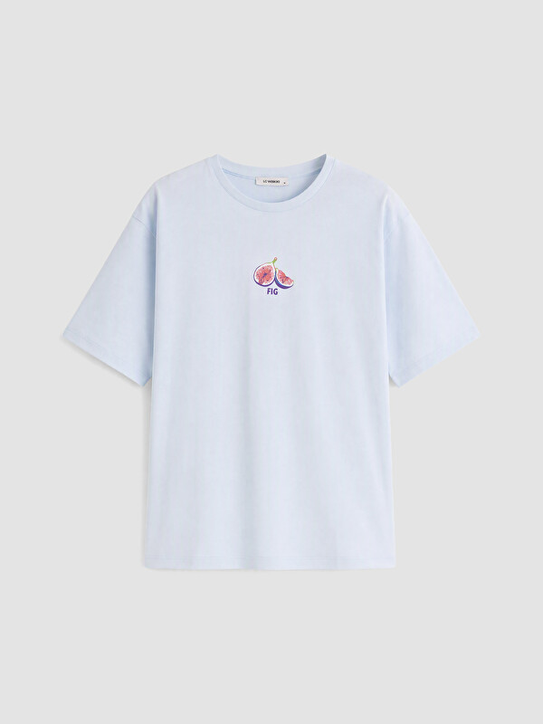 LC WAIKIKI Baskılı Oversize %100 Pamuklu Kadın Tişört