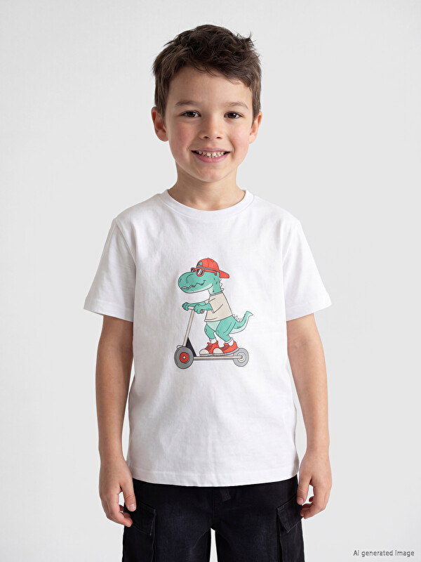 LCW Kids تیشێرتی چاپکراوی قۆڵ كورت بۆ کوڕان
