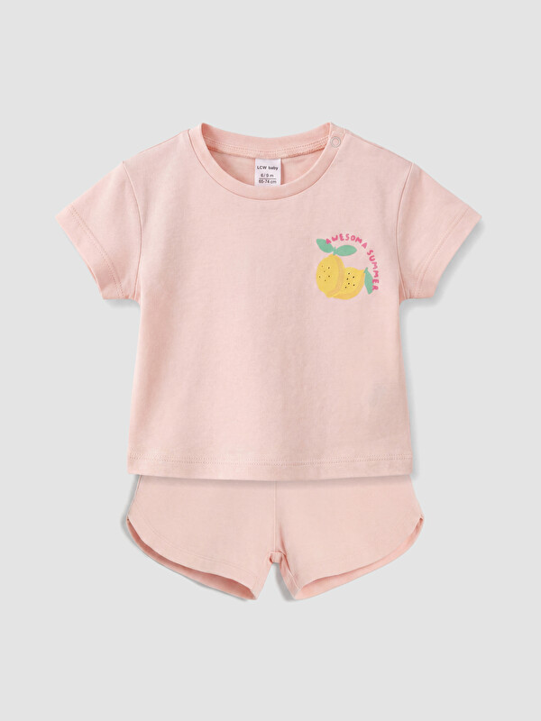 LCW baby طقم زهري بنت صغيرة