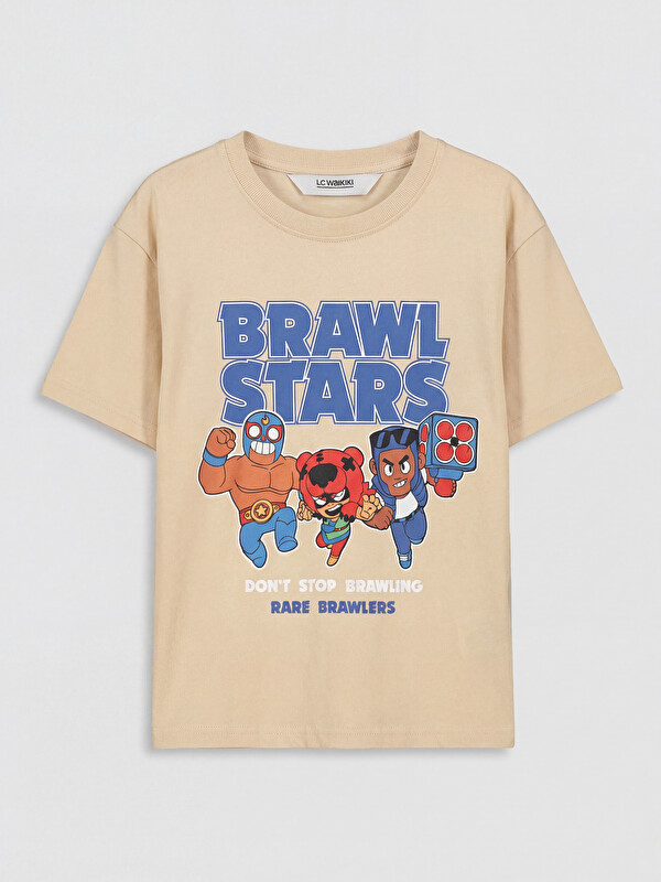 LCW Kids Bisiklet Yaka Brawl Stars Baskılı Erkek Çocuk Tişört