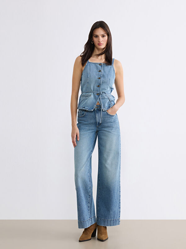 LCW Vision High Waist Wideleg Fit Damen Jeans