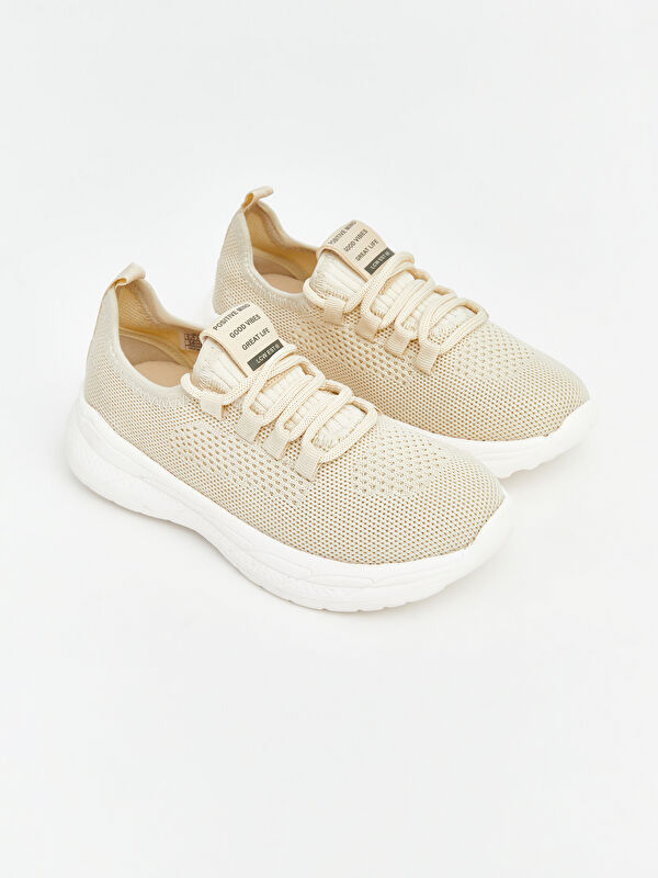 LCW STEPS Lace-Up Mesh Detail Girl's Sneakers