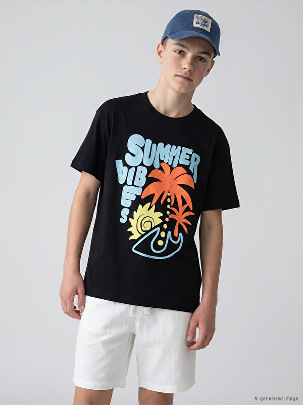 LCW Kids Crew Neck Printed Boys' T-Shirt
