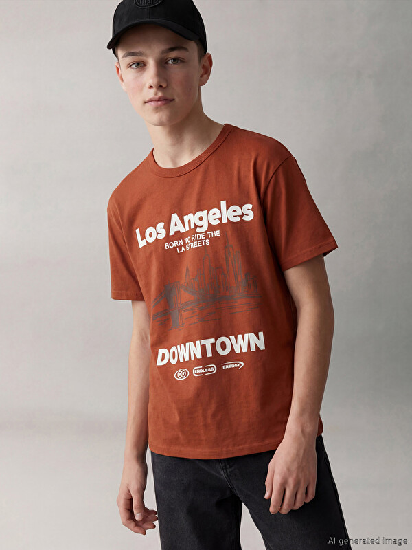 LCW Kids Los Angeles Printed Boys' T-Shirt
