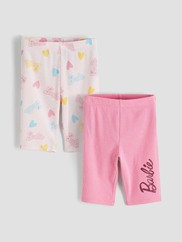 LCW Kids Barbie Licensed Baby Girls' Short Leggings 2 Pack