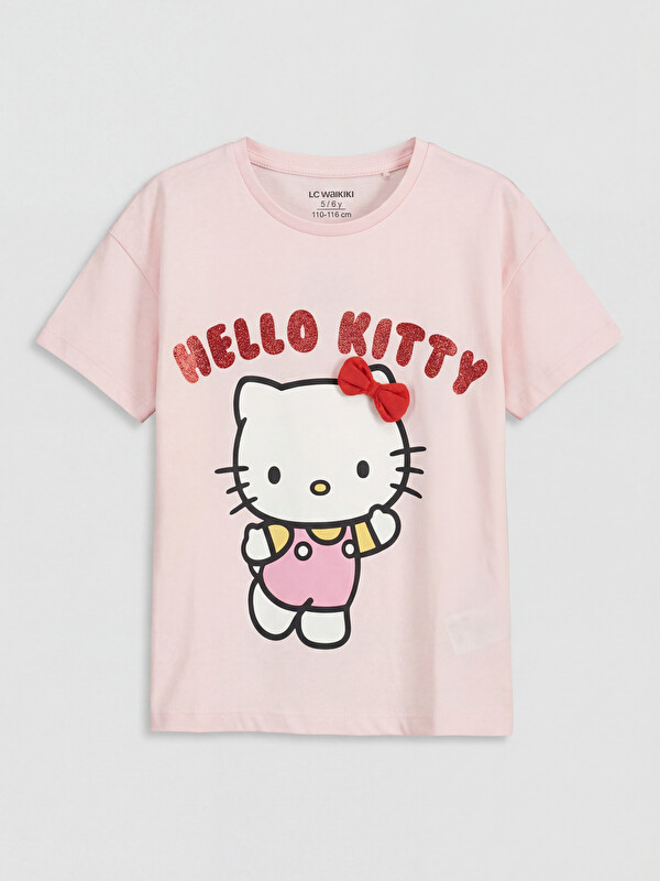 LCW Kids Crew Neck Hello Kitty Printed Girls' T-Shirt
