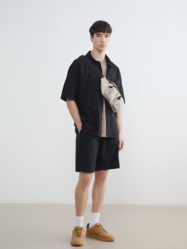 XSIDE Regular Fit Shorts mit Leinen-Look für Herren