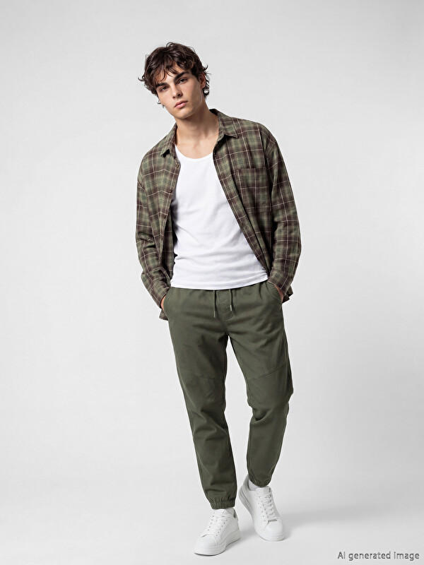 XSIDE Pantaloni Jogger Kaki Bărbat
