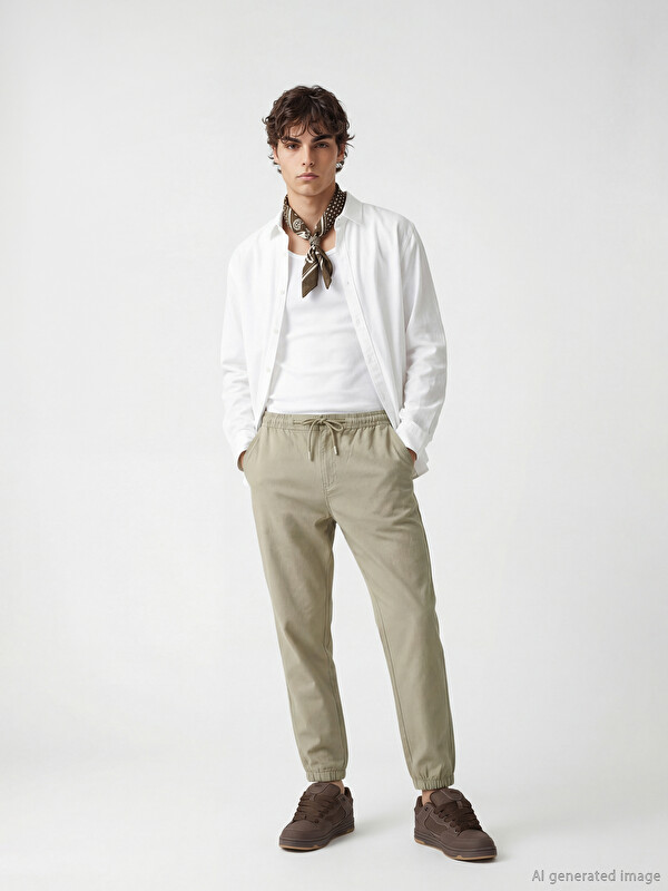 XSIDE Pantaloni Jogger Kaki Bărbat
