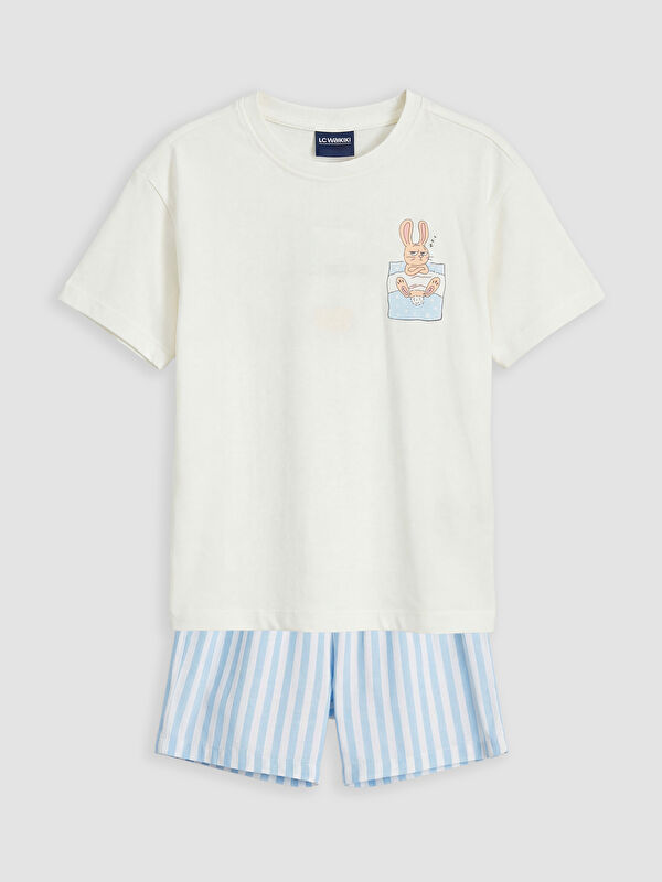LCW Kids Baskılı Kız Çocuk Şortlu Pijama Takımı