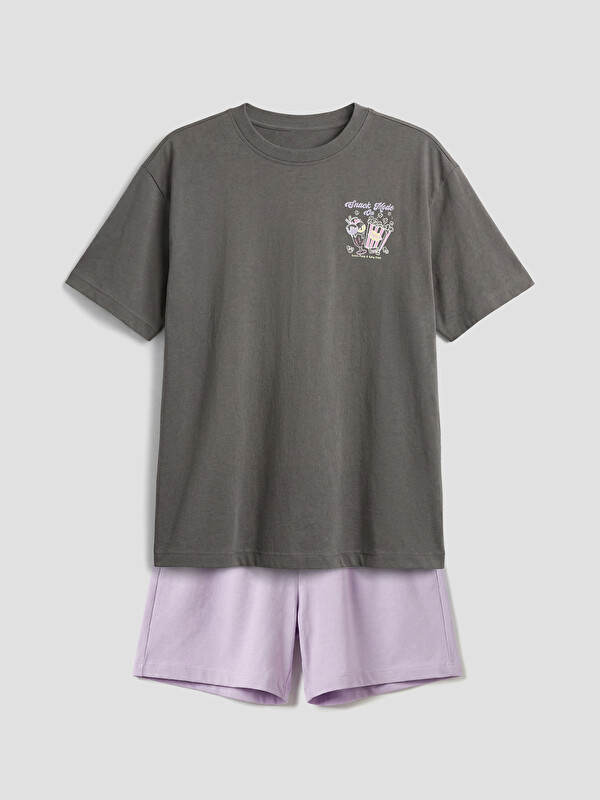 LCW Kids Baskılı Kız Çocuk Şortlu Pijama Takımı