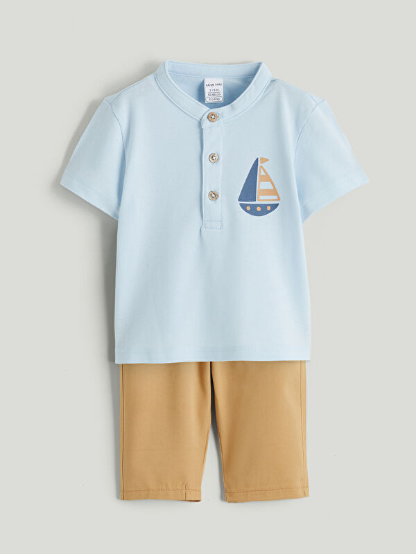 LCW baby Lot de 2 T-shirts et Pantalons Imprimés pour Garçons Bébé