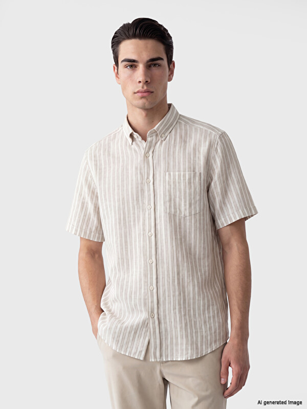 LCWAIKIKI Classic Regular Fit Çizgili Erkek Gömlek