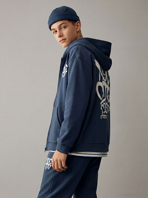 LCW Kids Sweat à capuche zippé garçon