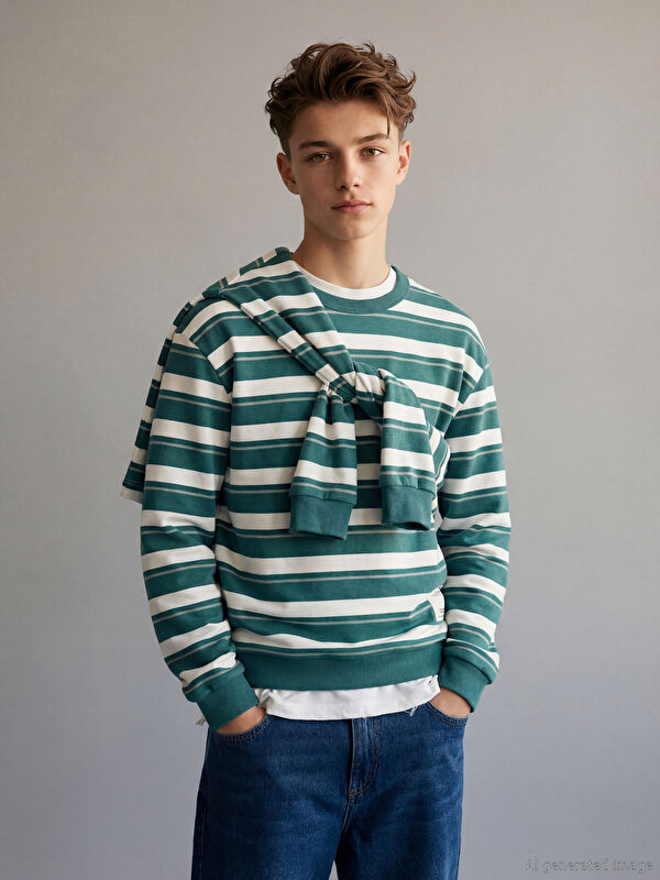 LCW Kids Striped Tee for the Young Gentleman