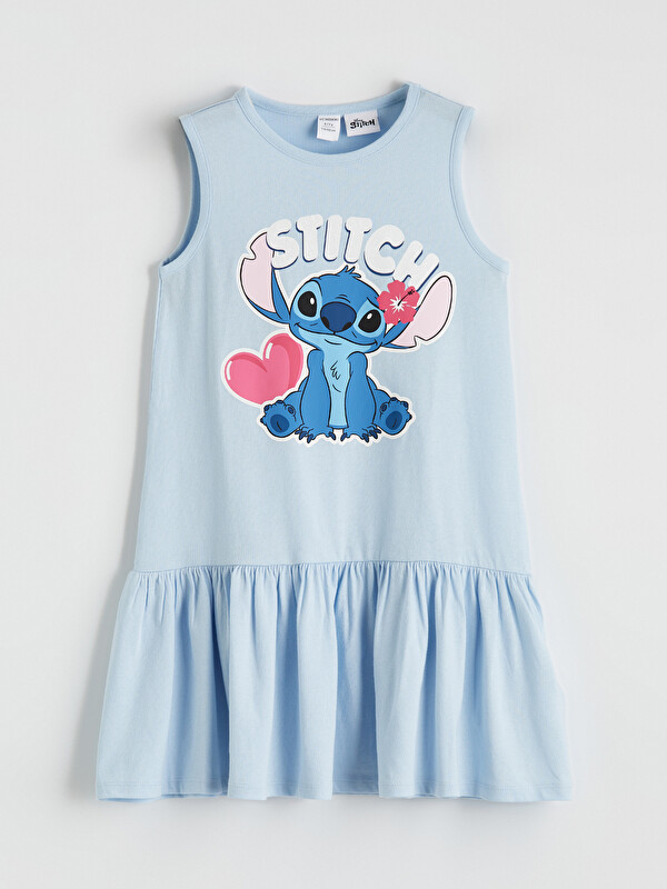 LCW Kids Stitch tiskana nabrana djevojačka haljina