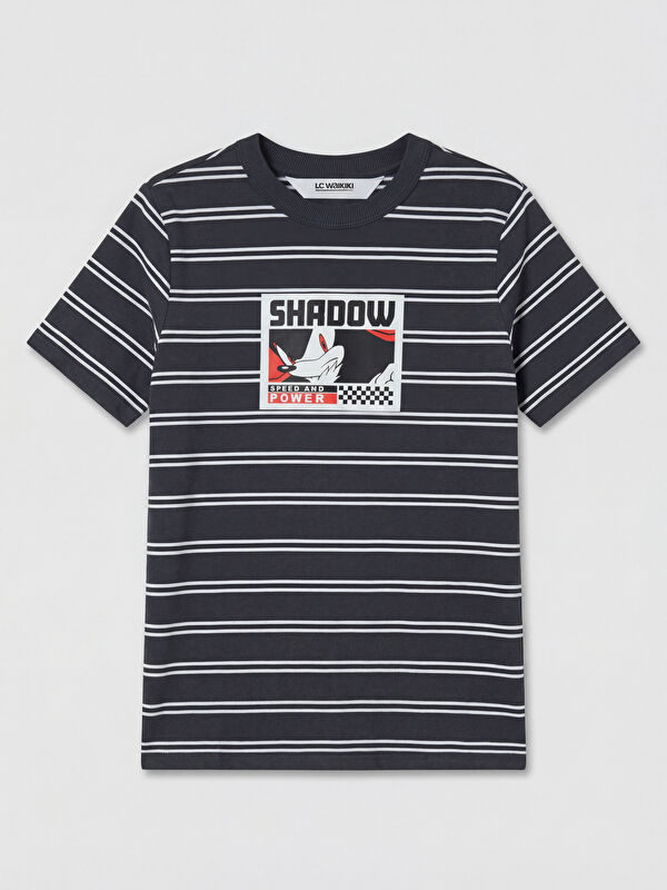 LCW Kids T-shirt garçon à col rond imprimé Sonic