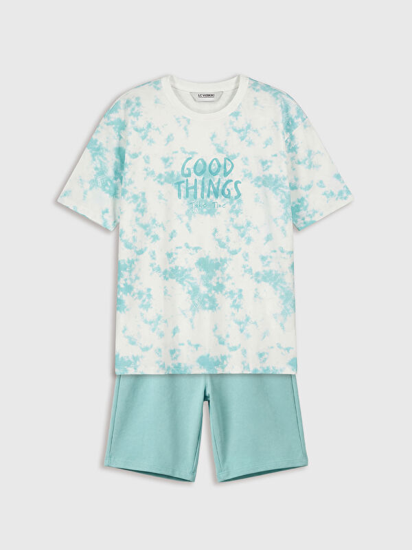 LCW Kids Tie-Dye Patterned Printed Boys' Set
