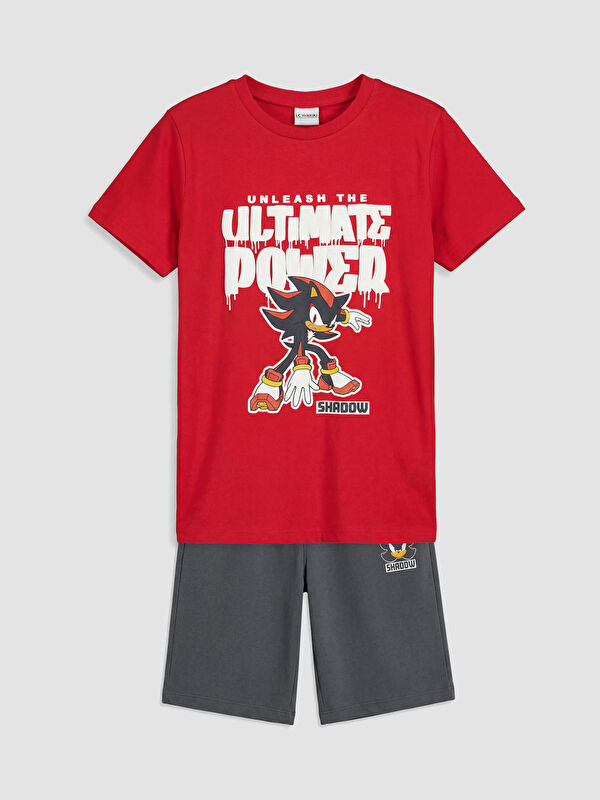 LCW Kids Sonic Printed Boys' Shorts Set