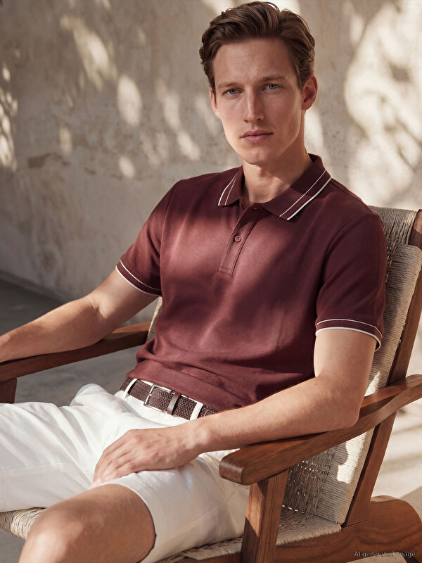 SOUTHBLUE Polo Yaka Dokulu Erkek Tişört