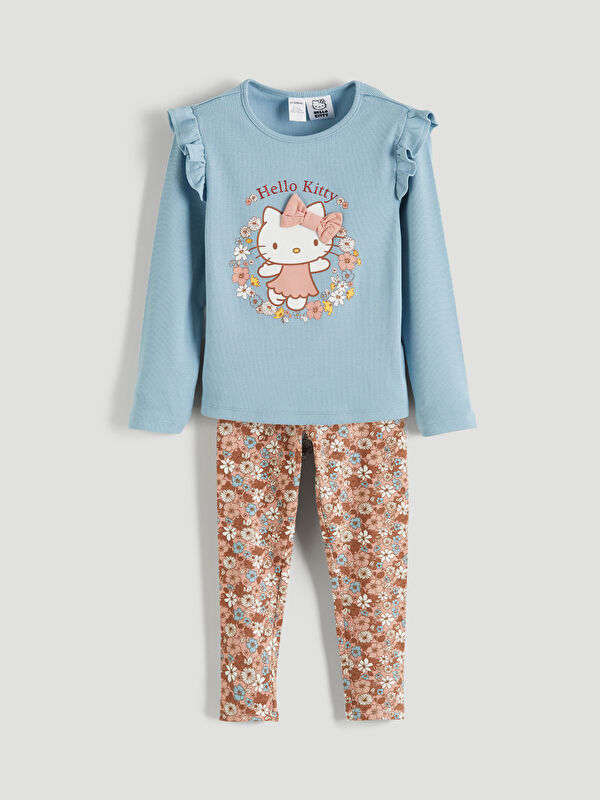 LCW Kids Hello Kitty Print T-shirt and Leggings Set for Girls