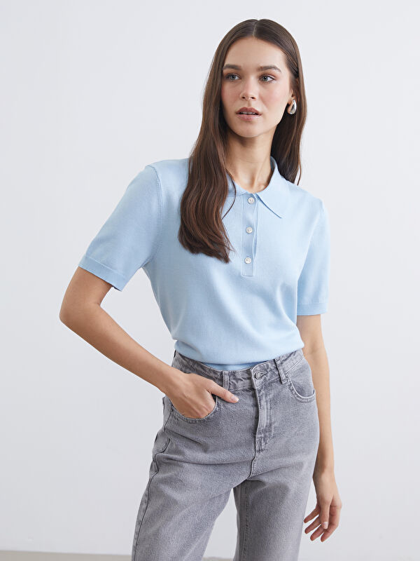LCW Vision Polo Collar Women's Knit Sweater