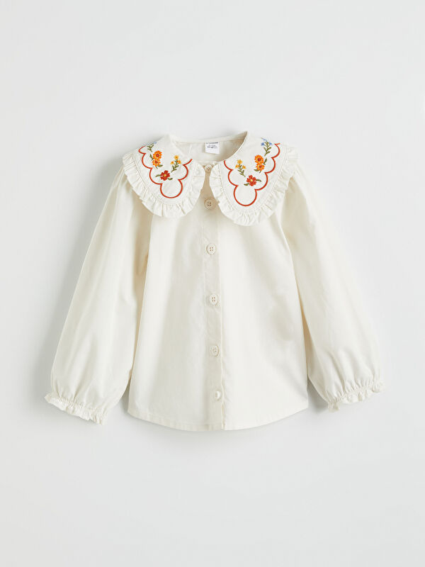 LCW Kids Peter Pan Collar Poplin Girl Shirt