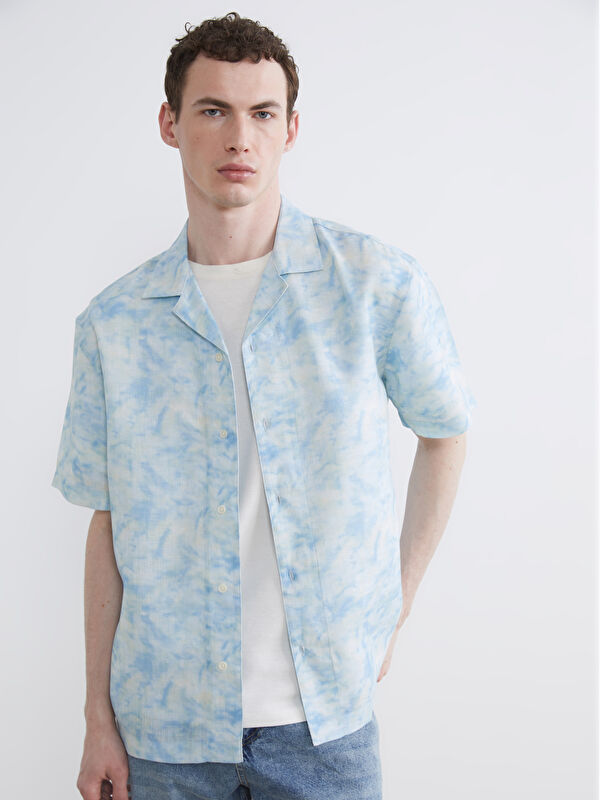 XSIDE Loose Fit Desenli Poplin Erkek Gömlek