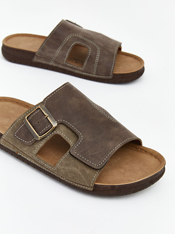 Lcw Steps Kahverengi Lcw Steps Süet Görünümlü Erkek Ev Terliği