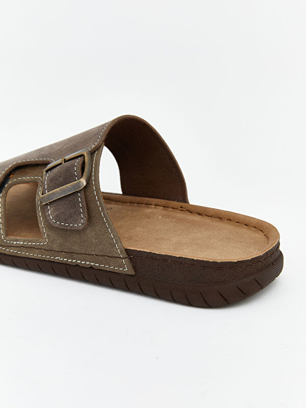 Lcw Steps Kahverengi Lcw Steps Süet Görünümlü Erkek Ev Terliği