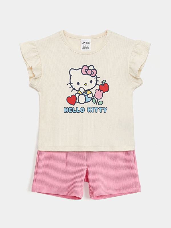 LCW baby Hello Kitty Printed Baby Girls' T-shirt and Shorts