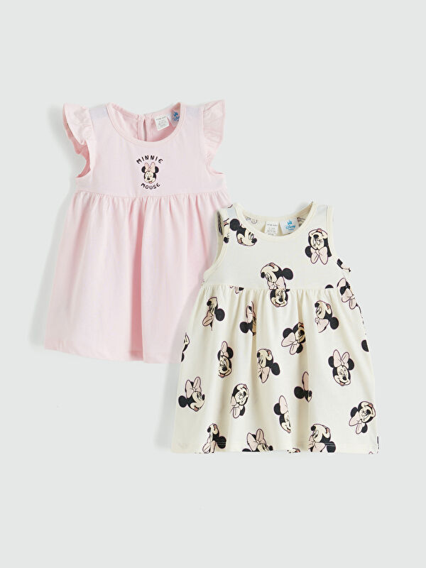 LCW baby Minnie Mouse Baskılı Kız Bebek Elbise 2'li